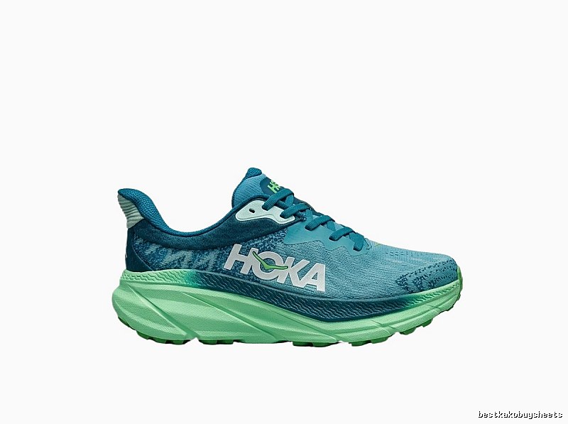 HOKA Cool Blue-Green Sports Shoes