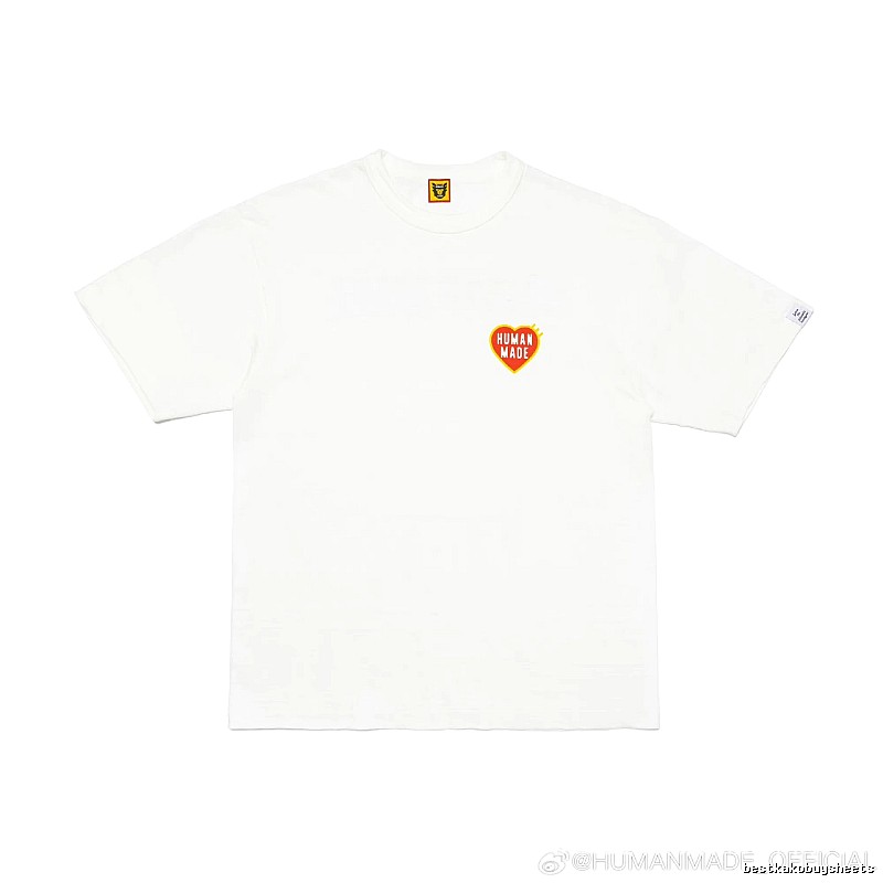 HUMAN MADE Heart Print Japanese Streetwear White T-Shirt