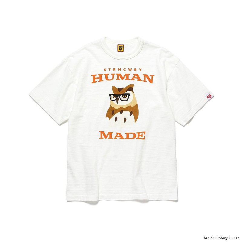 HUMAN MADE Owl Print Vintage White T-Shirt