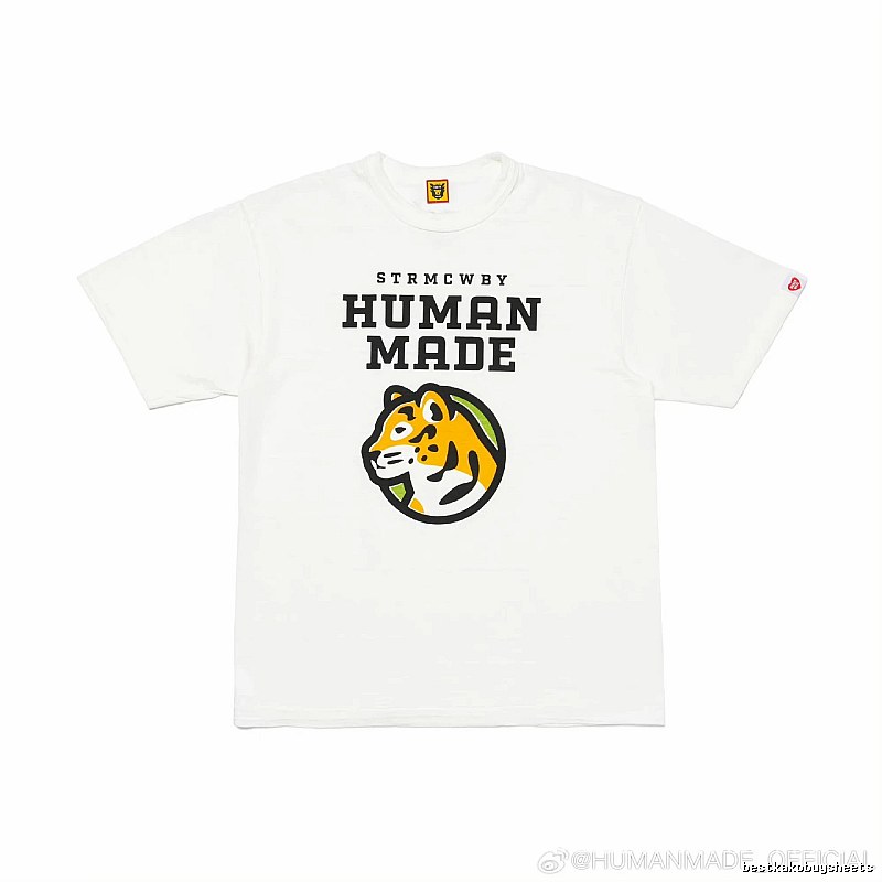 HUMAN MADE Tiger Head Print Japanese Streetwear White T-Shirt