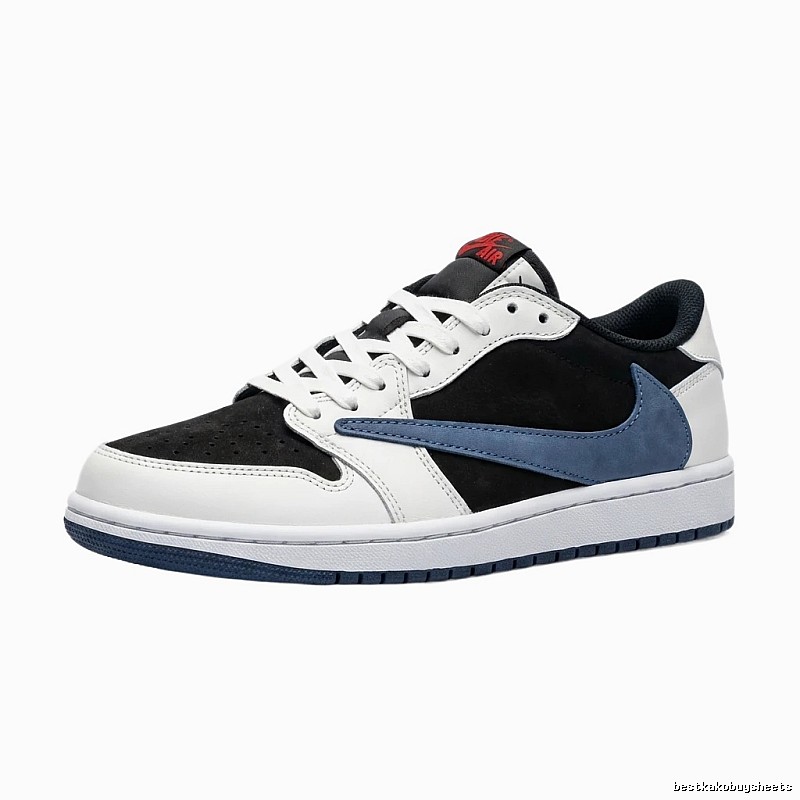 Jordan AJ1 Black, White and Blue Trendy Shoes