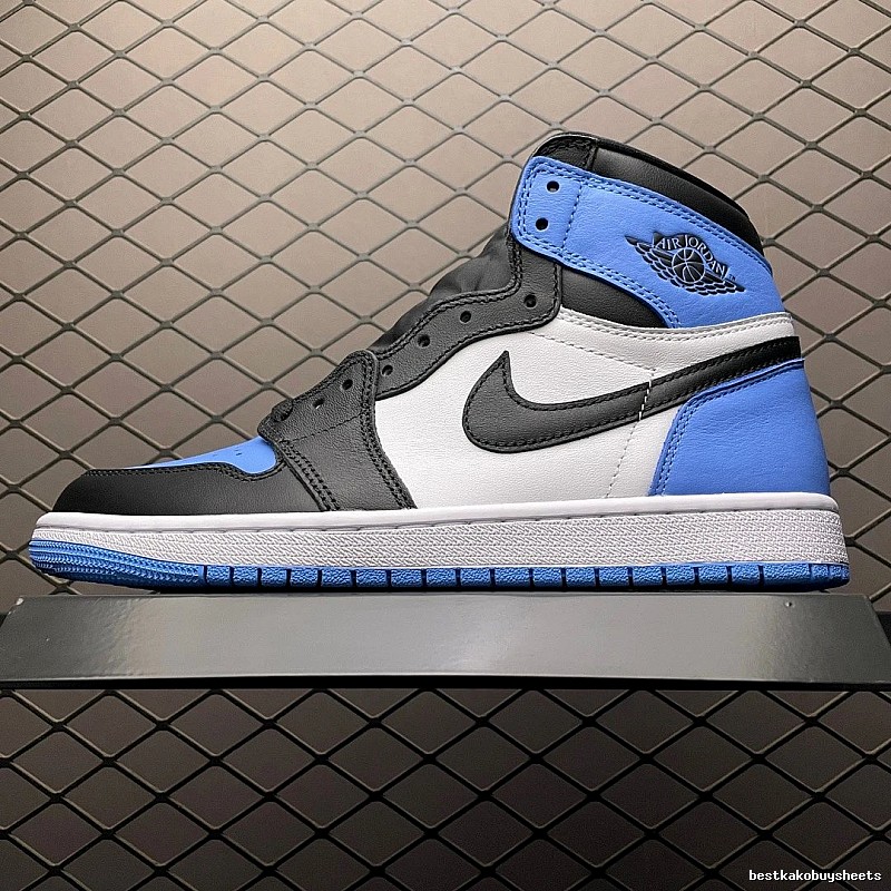 Jordan Basketball High-Tops in Black and Blue with Molded Eyelet Wings