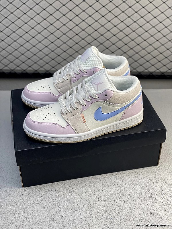 Jordan Low-Top Sneakers, White and Pastel and Clean Low Profile