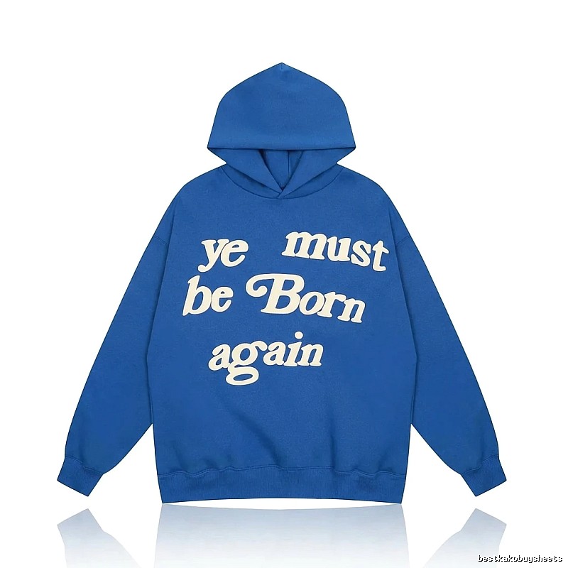 Kanye's retro-style blue hoodie