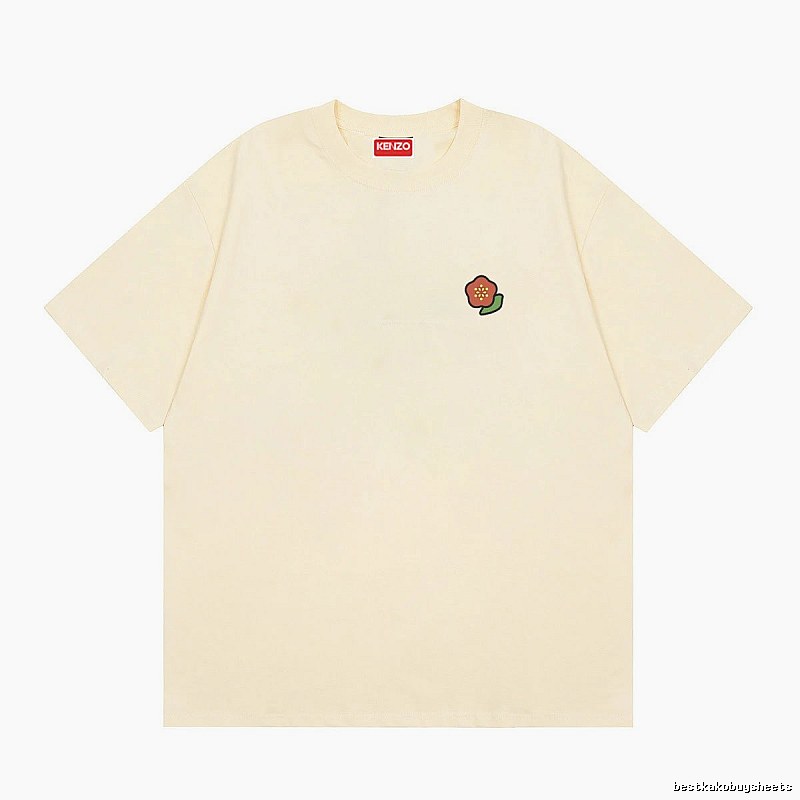 KENZO Embroidered Little Flower Casual Style Off-white T-shirt