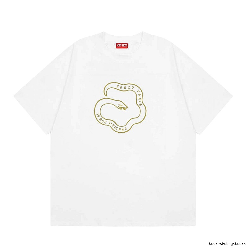 KENZO Spirit Snake Print Casual Style White T-Shirt