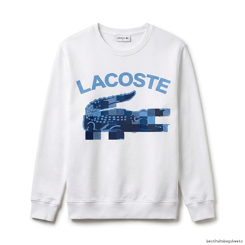 Lacoste Blue and White Contrast Fashion Sweatshirt