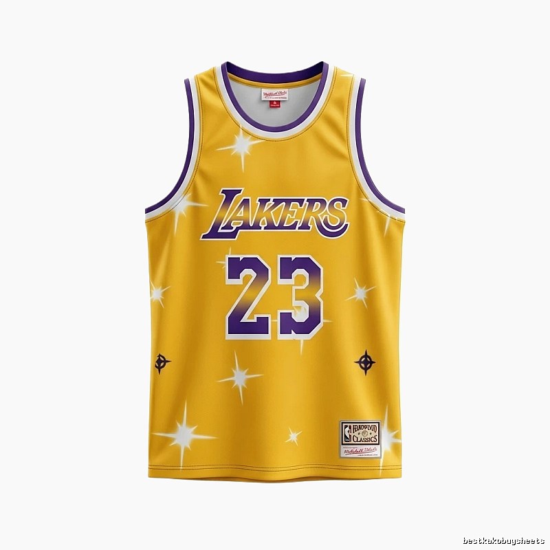 LBJ Lakers retro - style yellow jersey