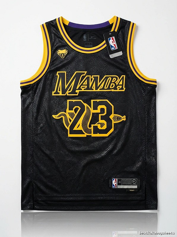 LBJ Mamba series black and yellow basketball jersey