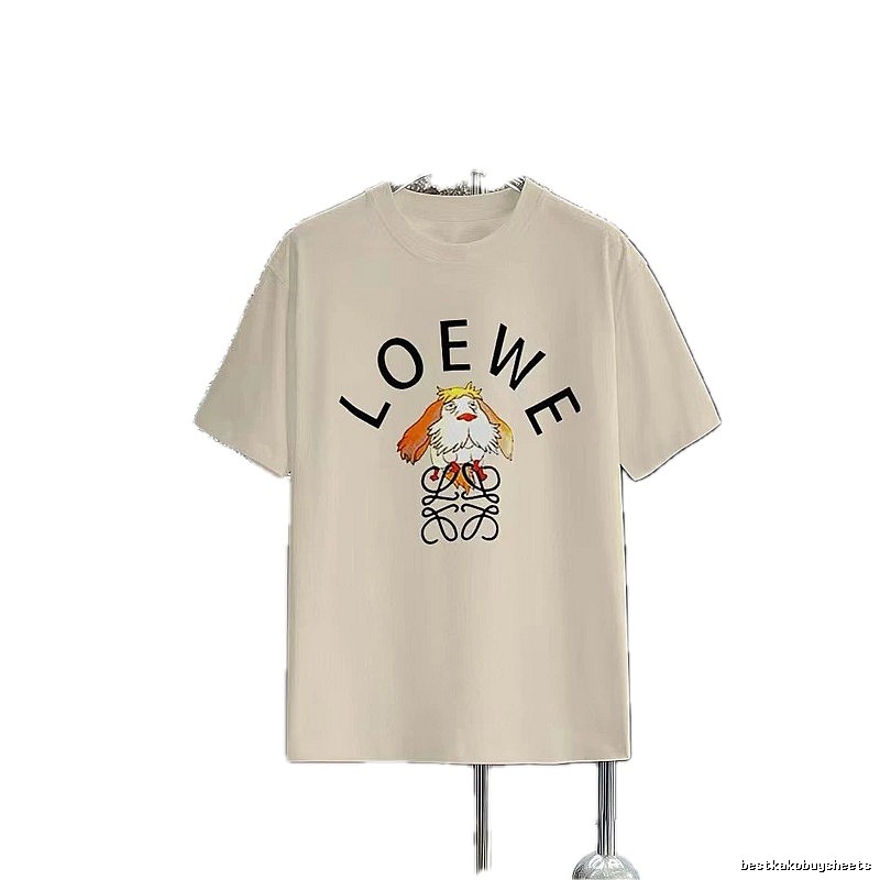 LOEWE Cartoon Print Casual Off-White T-Shirt