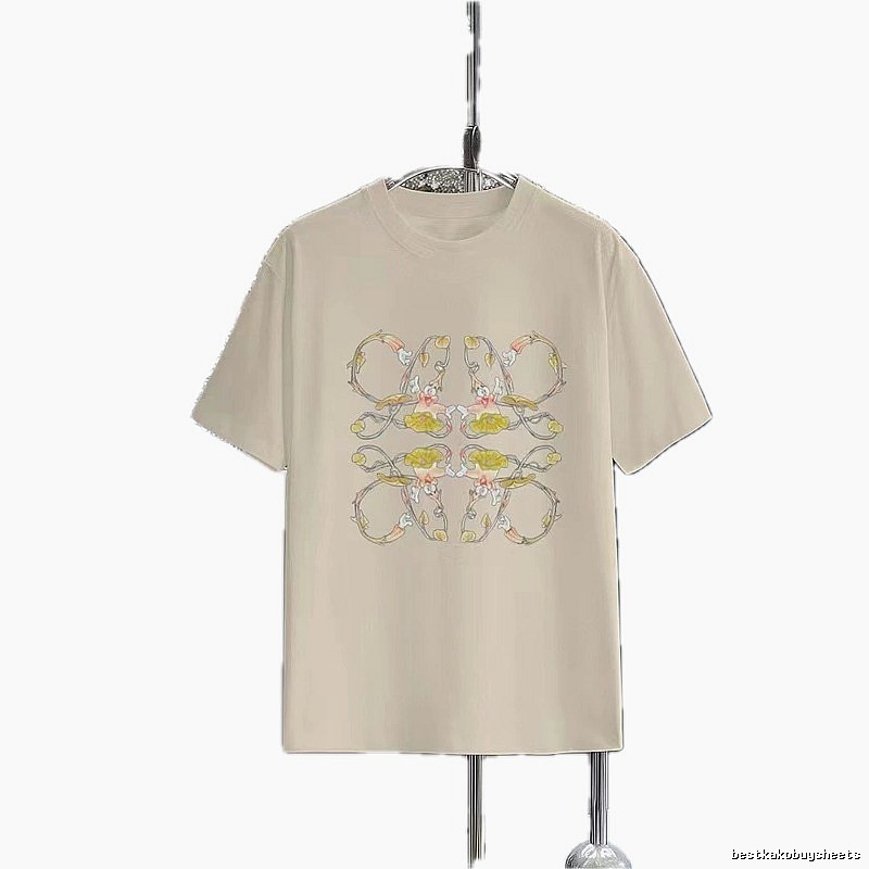 LOEWE Floral Print Casual Off-white T-shirt