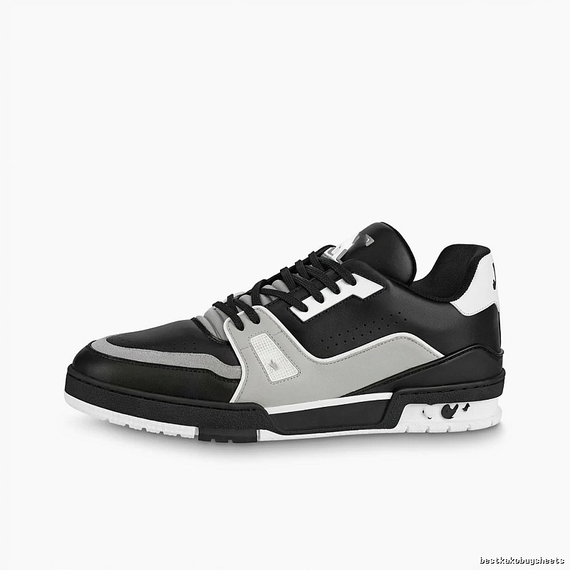 Louis Vuitton black, white and grey sporty style sneakers