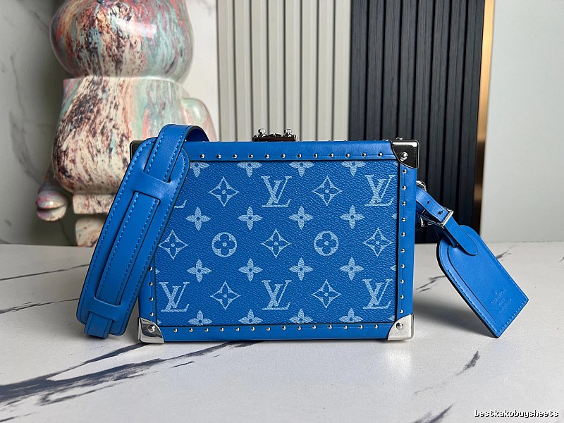 Louis Vuitton Bright Blue Monogram Box Shoulder Blue Shoulder Bag for Streetwear Looks