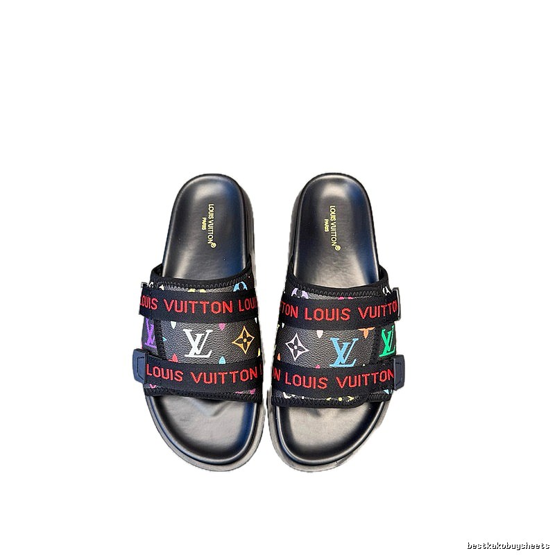 Louis Vuitton Classic Monogram Trendy Colorful Slide Sandals