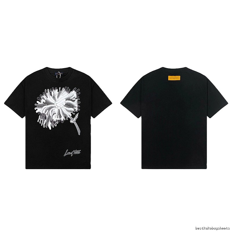 Louis Vuitton Dandelion Print Trendy Black T-Shirt