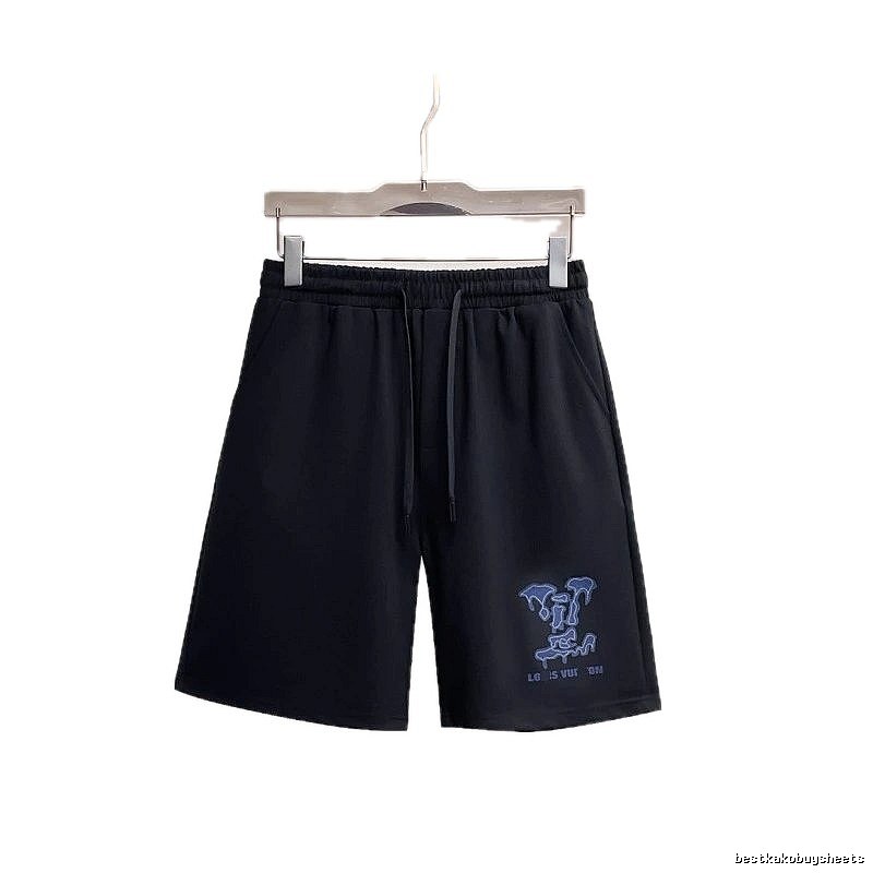 Louis Vuitton Embroidered Casual Style Black Shorts