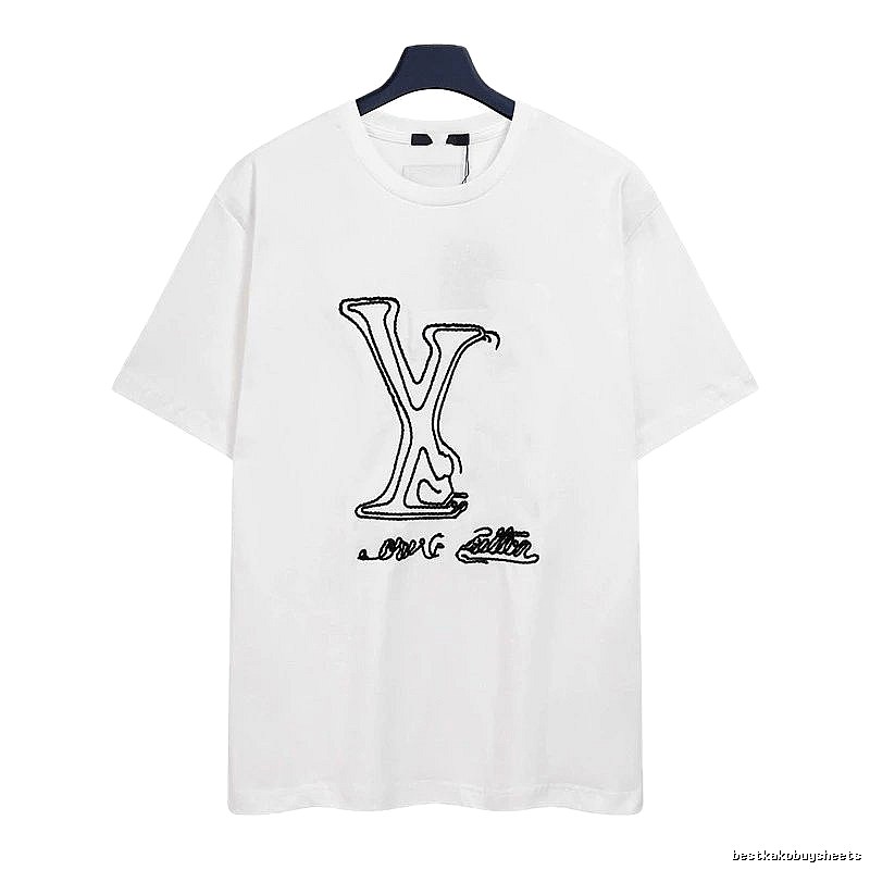 Louis Vuitton Embroidered Trendy Style White Short-sleeve T-shirt