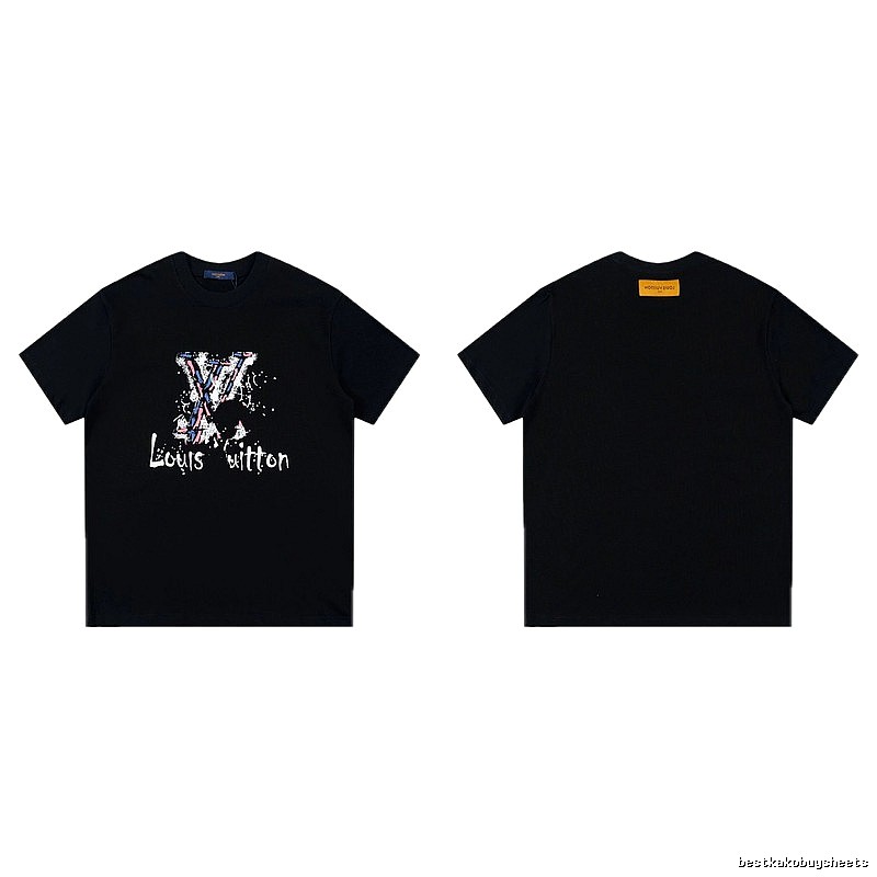 Louis Vuitton Graffiti Street Style Black T-shirt