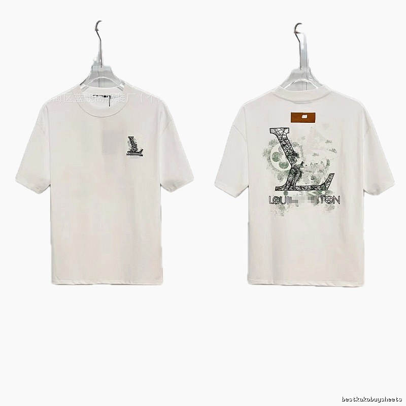 Louis Vuitton Large Print Trendy Style White T-Shirt
