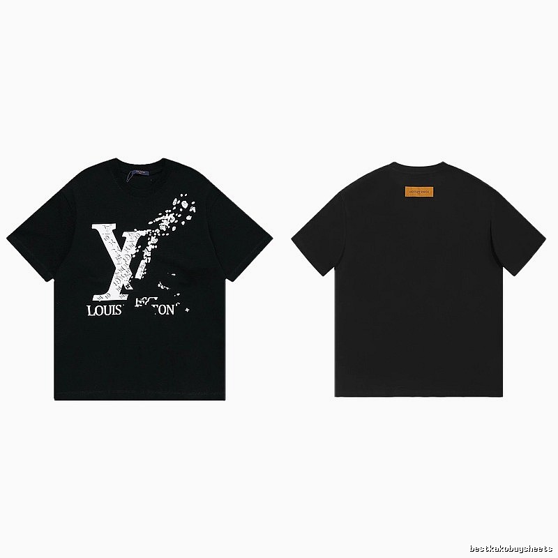 Louis Vuitton LV Printed Streetwear Style Black T-Shirt
