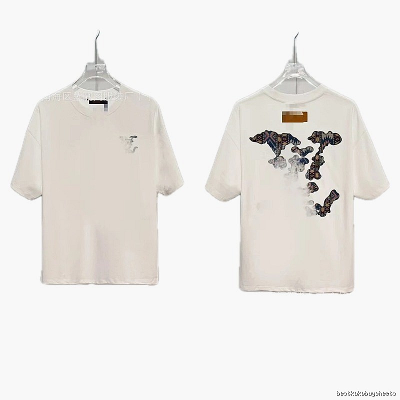 Louis Vuitton Vintage-style Jacquard White Short-sleeved T-shirt