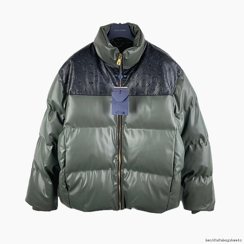 LV classic style fashionable dark green down jacket