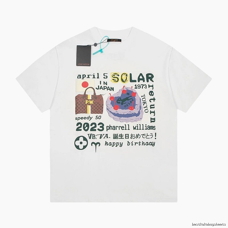 LV Solar Series Retro Style White T-shirt