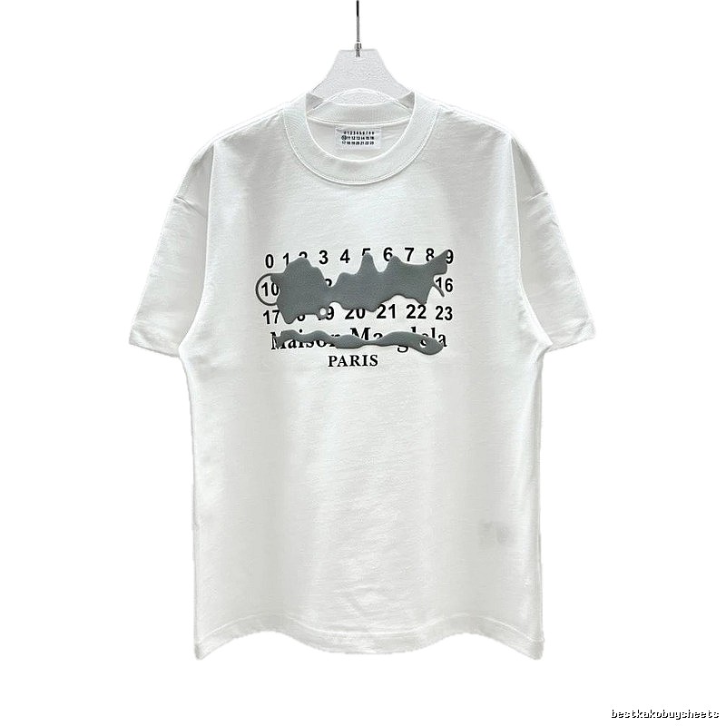 Maison Margiela Digital Graffiti Street Style White T-Shirt