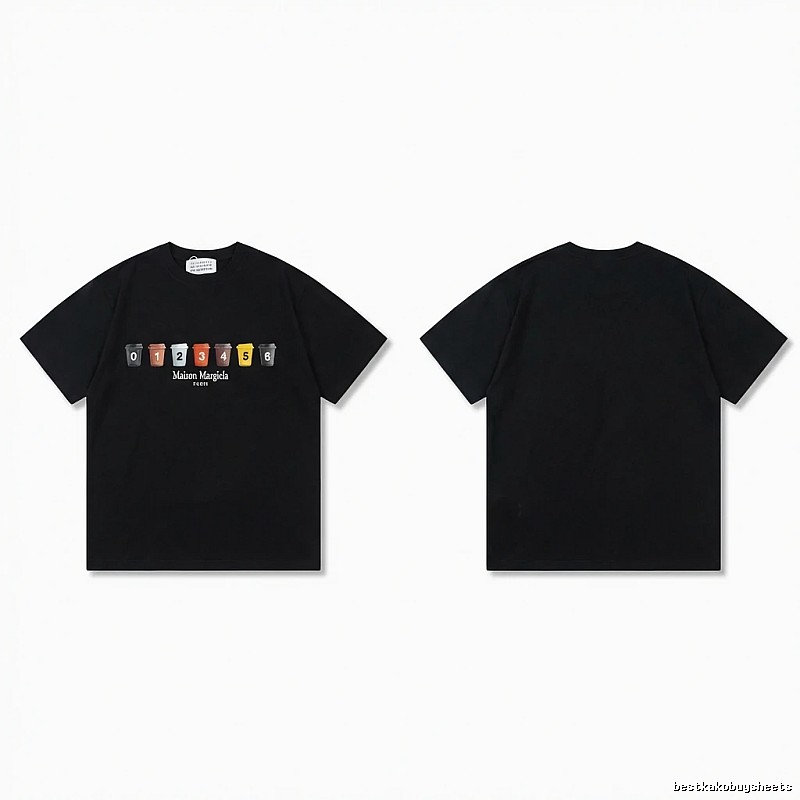 Maison Margiela digital print style black T-shirt