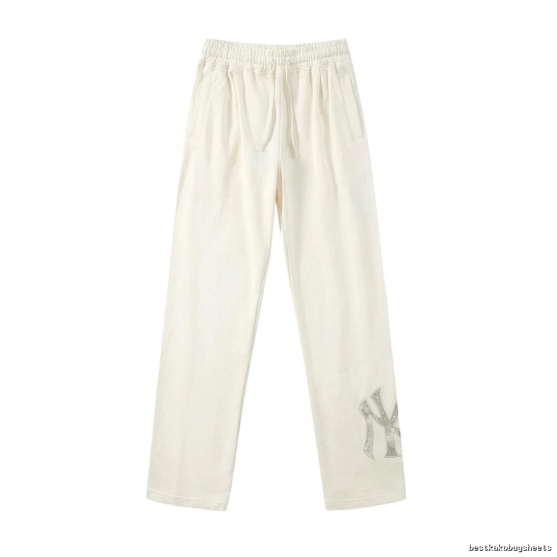 MLB casual style white long trousers