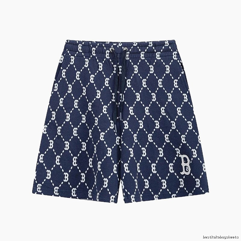 MLB full-print style navy blue shorts