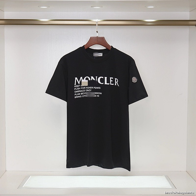 Moncler Alphabet Print Casual Style Black T-shirt