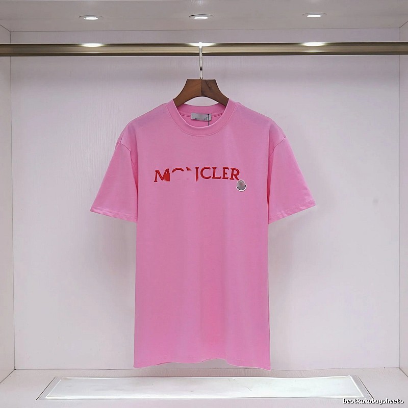 Moncler Embroidered Casual-style Pink T-Shirt