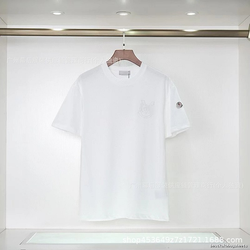 Moncler Embroidered Collection Casual-style White T-Shirt