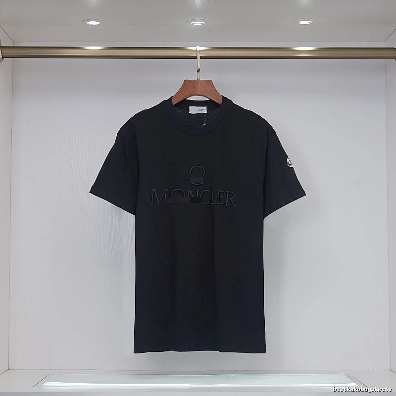Moncler Embroidered Minimalist Style Black T-Shirt
