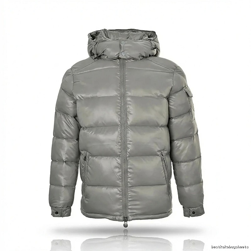 Moncler hooded fashionable grey down jacket