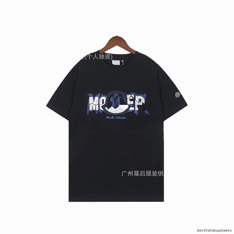 Moncler Letter Print Casual Black T-Shirt