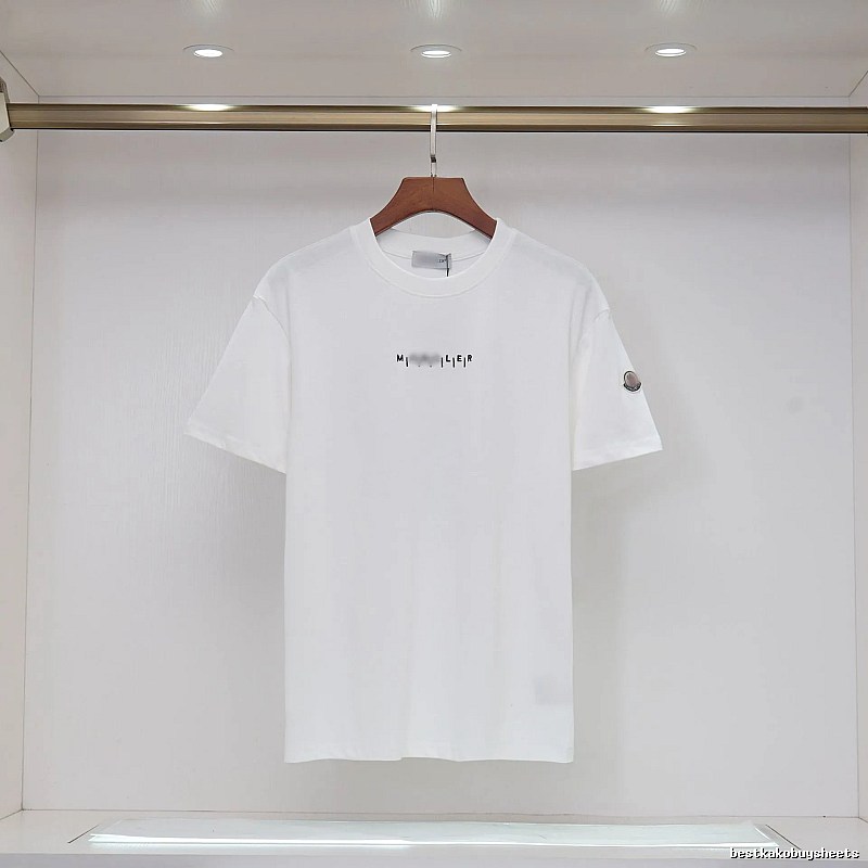 Moncler Letter Print Minimalist Style White T-Shirt