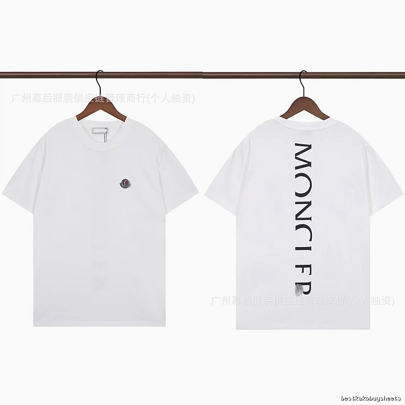 Moncler Letter Print Trendy Style White T-Shirt