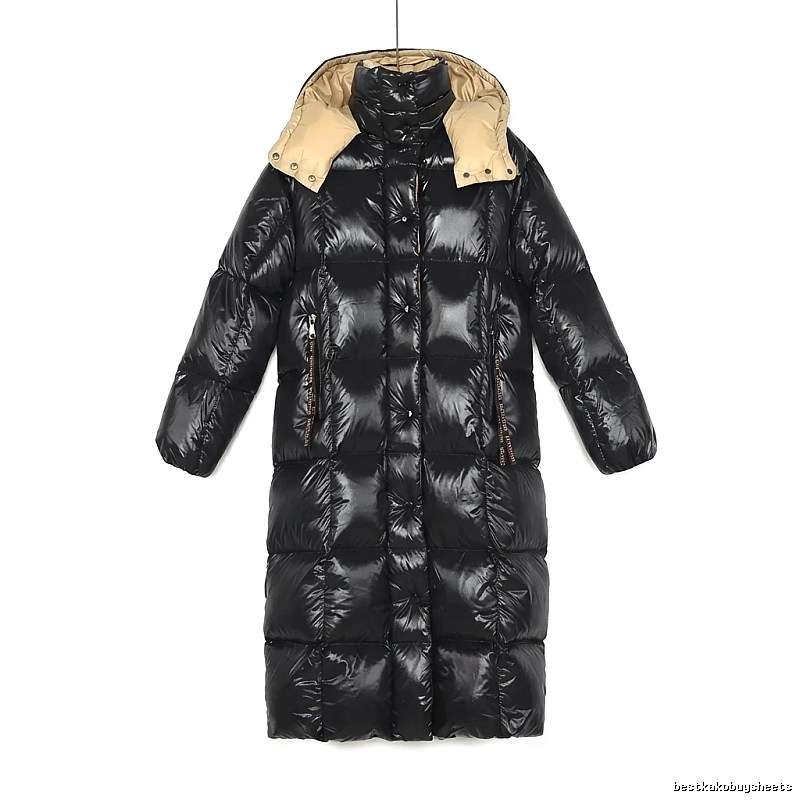 Moncler long black down jacket