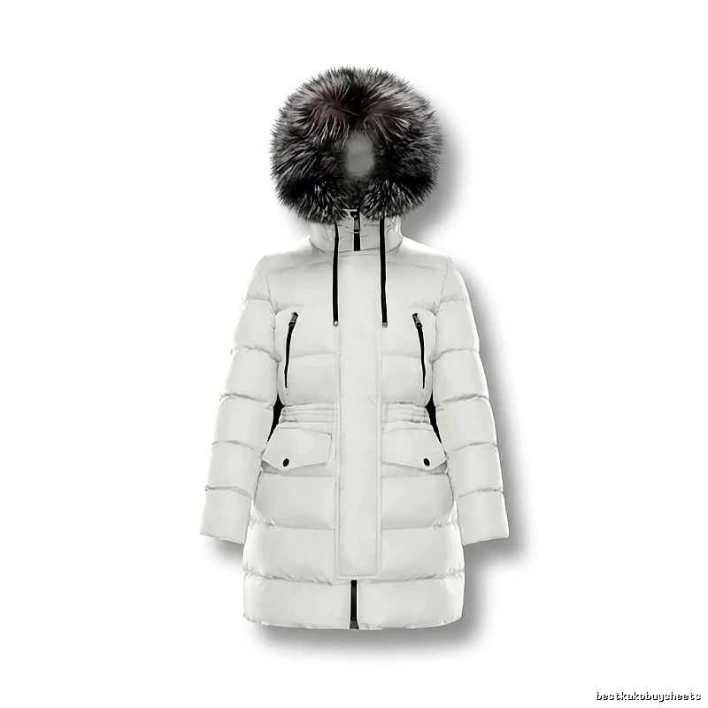 Moncler long fashion white down jacket