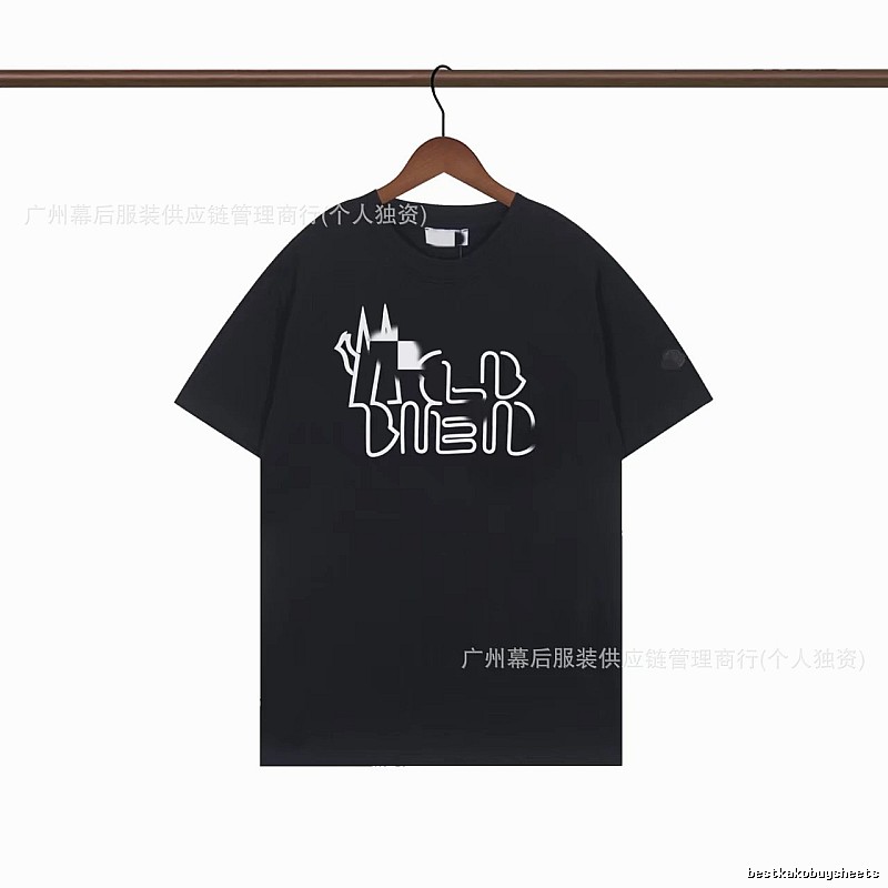 Moncler Neon Print Trendy & Cool Black T-Shirt