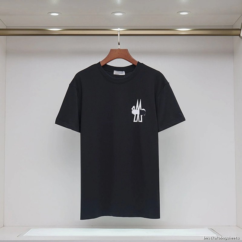 Moncler Print Collection Casual Style Black T-Shirt