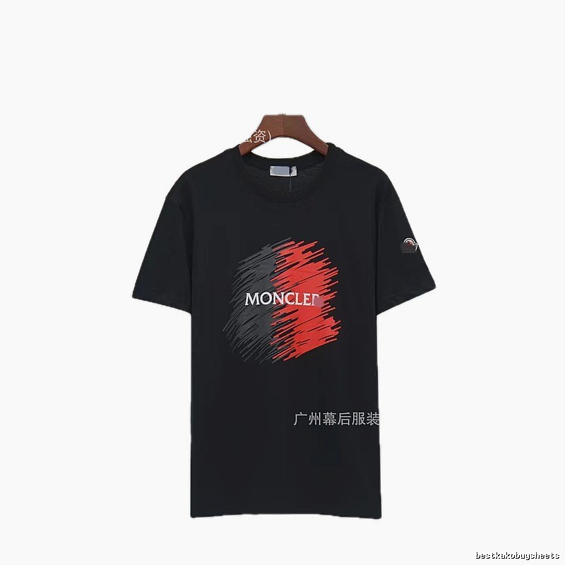 Moncler Printed Trendy Style Black Short-sleeve T-shirt