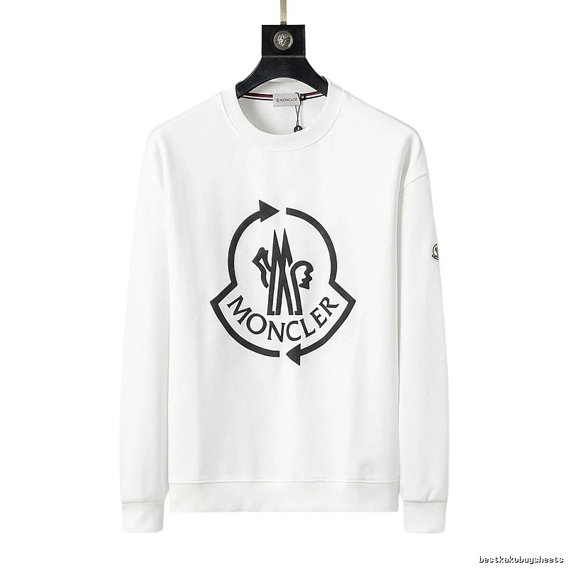 Moncler Round - neck Trendy and Cool White Sweatshirt