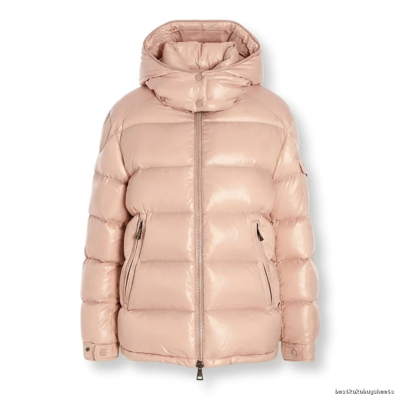 Moncler shiny casual pink down jacket