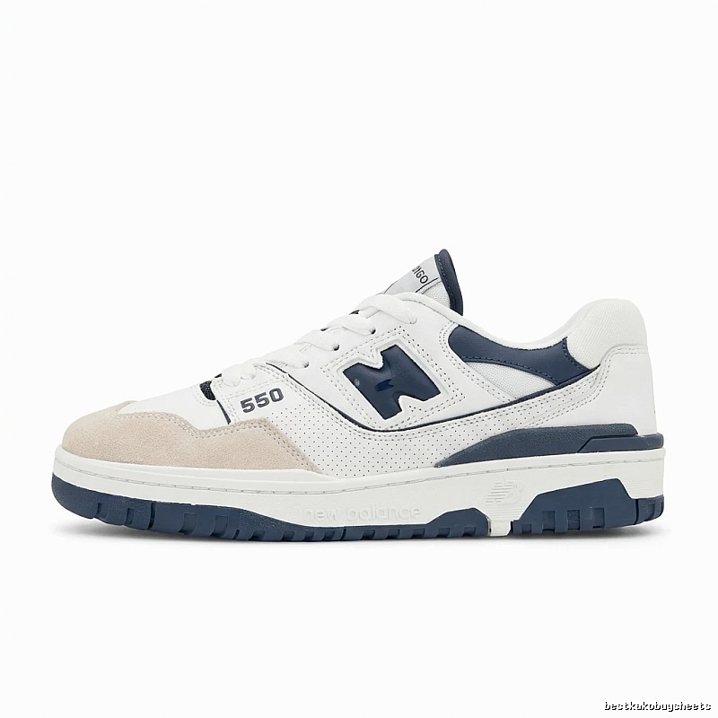 New Balance 550 Retro Style White and Blue Shoes