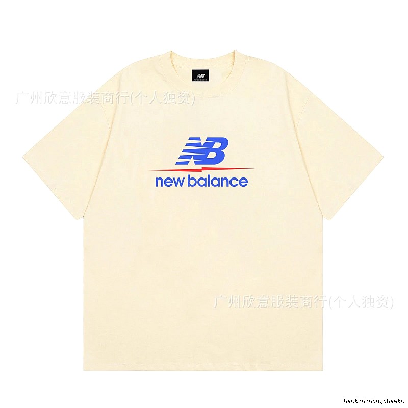 New Balance Printed Casual-style Light Beige Short-Sleeve T-Shirt