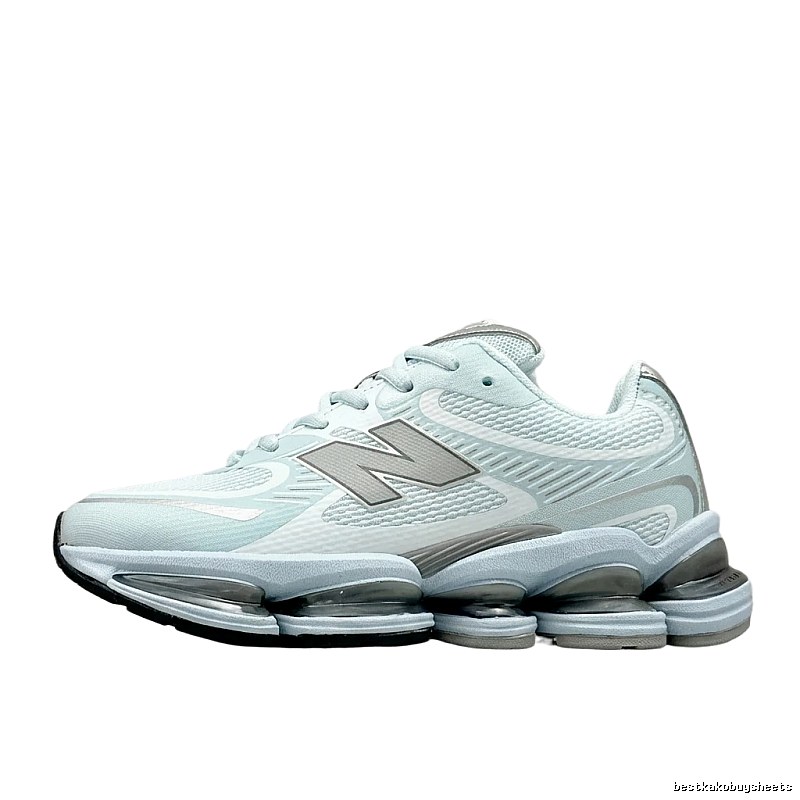 New Balance retro light blue sports shoes