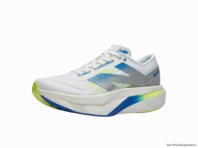 New Balance retro-style blue and white running shoes